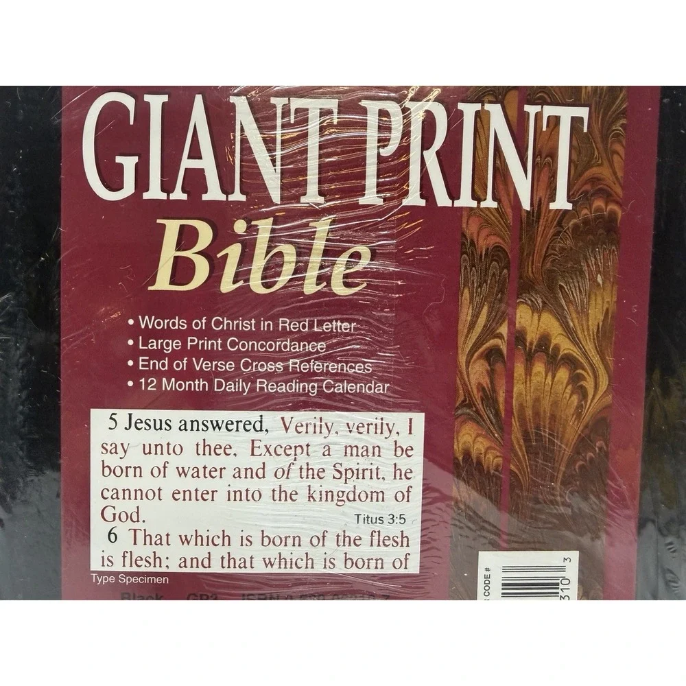 Holy Bible King James Version Giant Print GP3 Black‎ Faux Leather Sealed KJV